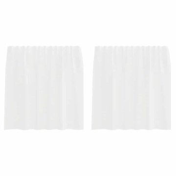 Perdele Voile cu Bucle 2 buc Alb 140x140 cm - Img 2
