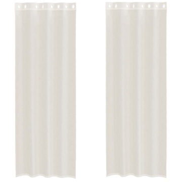 Perdele Voile cu Oelii 2 buc Crem 140x260 cm - Img 2