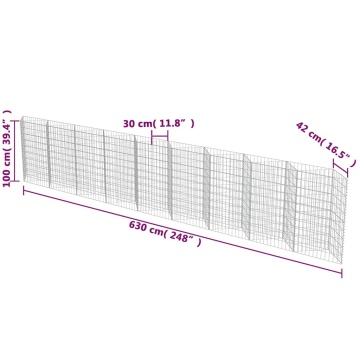 Perete gabion, 630 x 30 x 100 cm, oțel galvanizat - Img 8