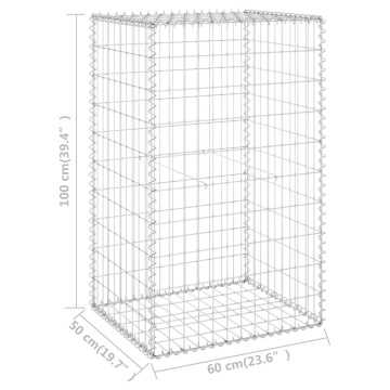 Perete gabion cu capace, 60 x 50 x 100 cm, oțel galvanizat - Img 5