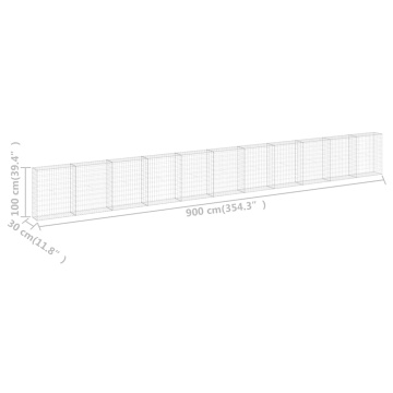 Perete gabion cu capace, 900 x 30 x 100 cm, oțel galvanizat - Img 7