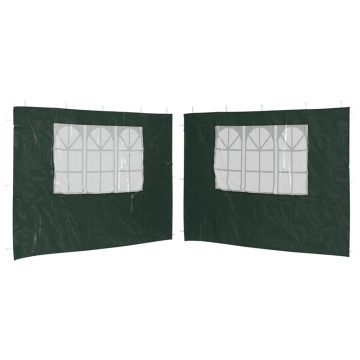 Perete lateral cort petrecere, 2 buc, verde, PE, cu fereastră - Img 2