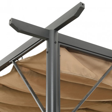 Pergolă cu acoperiș retractabil gri taupe 3x3 m oțel 180 g/m² - Img 3