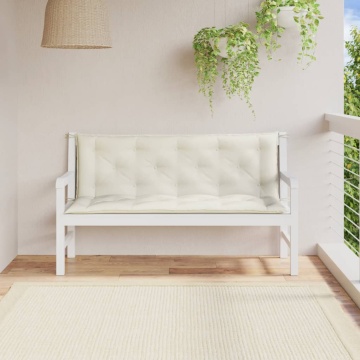 Pernă bancă de grădină, 2 buc. melanj crem, 150x50x7 cm, textil - Img 3