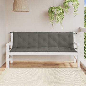 Pernă bancă de grădină 2buc melanj gri închis 180x50x7cm textil - Img 3