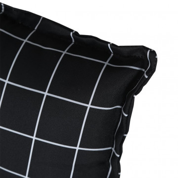 Pernă de bancă, negru, 100x50x7 cm, model carouri, textil - Img 6