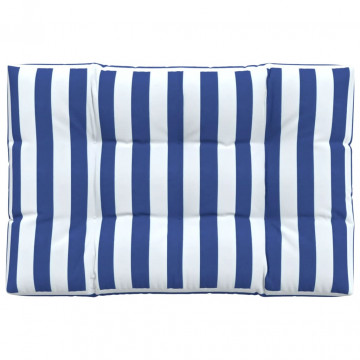 Pernă de paleți, dungi albastru/alb, 120x80x12 cm, textil - Img 2