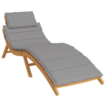 Pernă de șezlong, gri, 186x58x3 cm, textil oxford - Img 2