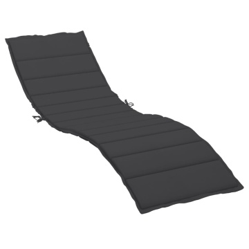 Pernă de șezlong, negru, 200x60x3 cm, textil oxford - Img 2