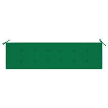 Pernă pentru bancă de grădină, verde, 180x50x3 cm - Img 3