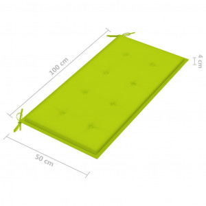 Pernă pentru bancă de grădină, verde aprins, 100x50x4 cm textil - Img 4