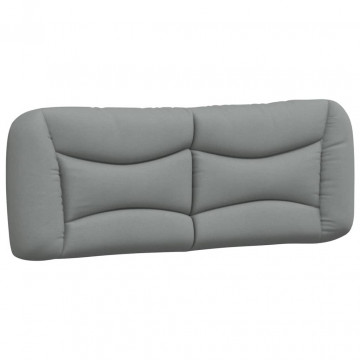 Pernă tăblie de pat, gri deschis, 120 cm, material textil - Img 2