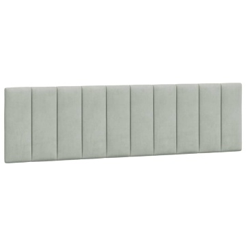 Pernă tăblie de pat, gri deschis, 180 cm, catifea - Img 2