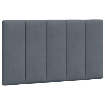 Pernă tăblie de pat, gri închis, 90 cm, catifea - Img 2