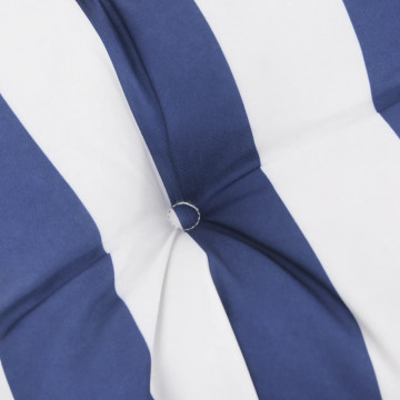 Perne bancă grădină, 2 buc., albastru&alb, 120x50x7 cm, textil - Img 5