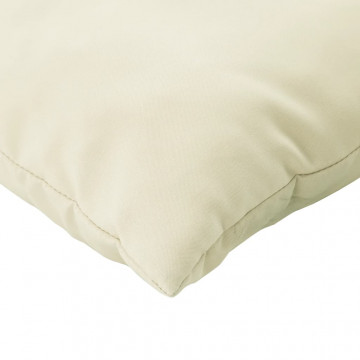 Perne de canapea din paleți, 3 buc., alb crem, material textil - Img 6