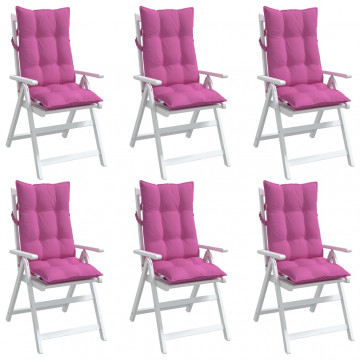 Perne de scaun cu spătar înalt, 6 buc, roz, țesătură Oxford - Img 3