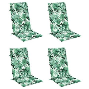 Perne de scaun spătar înalt, 4 buc, model frunze, textil Oxford - Img 3