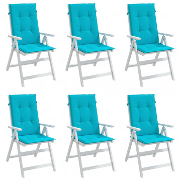 Perne de scaun spătar înalt, 6 buc., turcoaz, textil - Img 3
