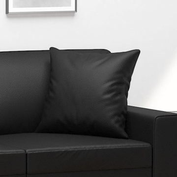 Perne decorative, 2 buc., negru, 40x40 cm, piele ecologică - Img 7