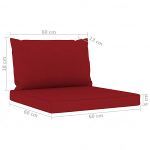 Perne pentru canapea din paleți, 2 buc., roșu vin, textil - Img 5