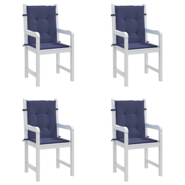Perne pentru scaune cu spătar jos, 4 buc., bleumarin, textil - Img 3