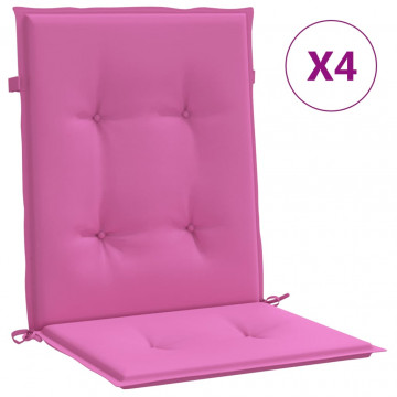 Perne pentru scaune cu spătar mic, 4 buc., roz, textil - Img 2