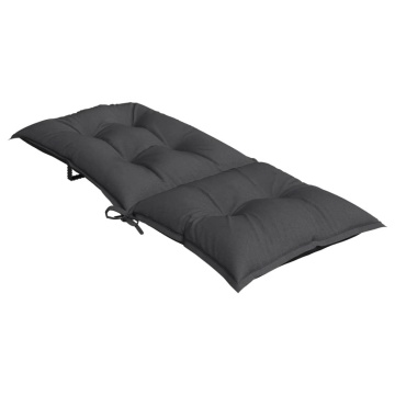 Perne scaun cu spătar înalt, 2 buc. antracit 120x50x7 cm textil - Img 8