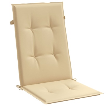 Perne scaun cu spătar înalt 2 buc. melanj bej 120x50x4cm textil - Img 4