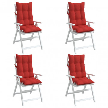 Perne scaun cu spătar înalt 4 buc, roșu, țesătură Oxford - Img 3