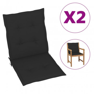 Perne scaun de grădină, 2 buc., negru, 100x50x3 cm - Img 1