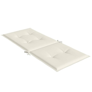 Perne scaun spătar înalt, 4 buc. melanj crem 120x50x4 cm textil - Img 8
