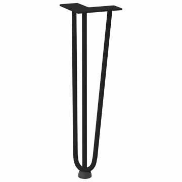 Picioare de masă în ac de păr 4 buc Negru 42 cm Oțel masiv - Img 4