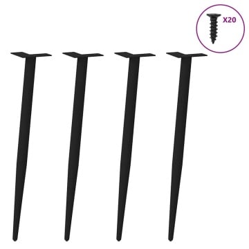 Picioare măsuță de cafea Formă conică 4 buc Negru 72-73 cm Oțel - Img 3