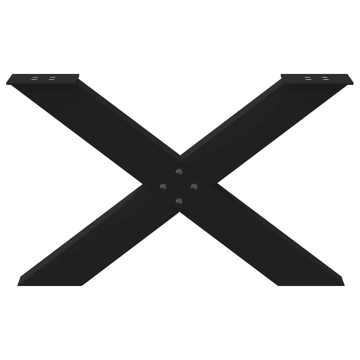 Picioare măsuță de cafea în formă de X 2 buc Negru Oțel - Img 8