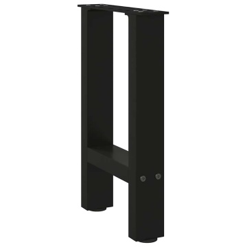 Picioare măsuță de cafea Negru 2 buc 28x(42-43) cm Oțel - Img 4
