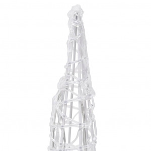 Piramidă decorativă acrilică con lumină LED alb rece 60 cm - Img 4