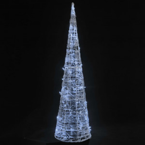 Piramidă decorativă acrilică con lumină LED alb rece 90 cm - Img 2
