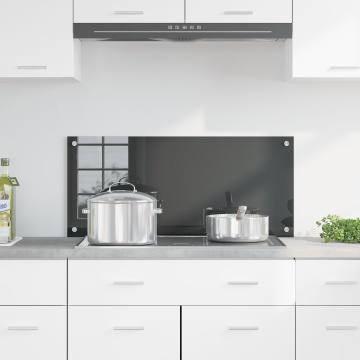 Placă de bucătărie gri închis 90x40x0,6 cm din sticlă temperată - Img 3