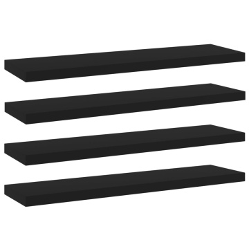 Plăci bibliotecă, 4 buc., negru, 40 x 10 x 1,5 cm, PAL - Img 1