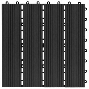 Plăci de pardoseală 11 buc, negru, 30 x 30 cm ,WPC, 1 mp - Img 6