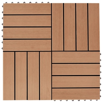 Plăci de pardoseală, 22 buc., culoare tec, 30x30 cm, WPC, 2 mp - Img 1
