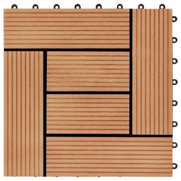 Plăci de pardoseală, 22 buc., culoare tec, 30x30 cm, WPC, 2 mp - Img 6