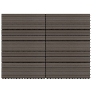 Plăci de pardoseală, 6 buc., maro închis, 60x30cm, WPC, 1,08 m² - Img 1