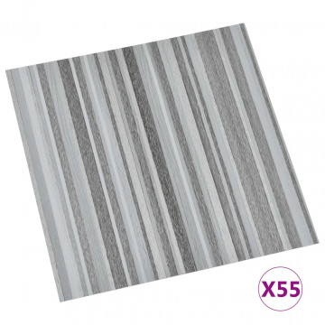 Plăci pardoseală autoadezive 55 buc. gri deschis PVC 5,11 m² - Img 2