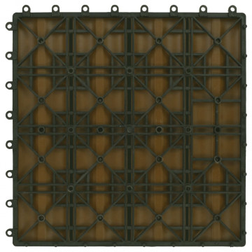 Plăci podea în relief, WPC, 11 buc., 30x30 cm 1 mp, culoare tec - Img 5