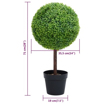 Plantă artificială cimișir cu ghiveci, verde, 71cm, formă minge - Img 5