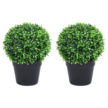 Plante artificiale cimișir cu ghiveci, 2 buc. verde 32 cm minge - Img 1