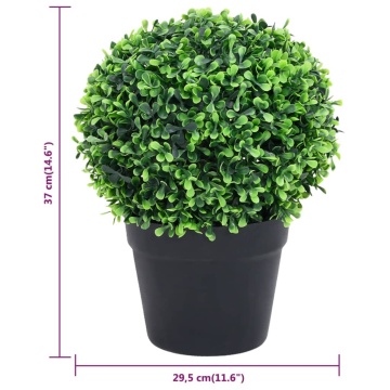 Plante artificiale cimișir cu ghiveci, 2 buc. verde 37 cm minge - Img 5