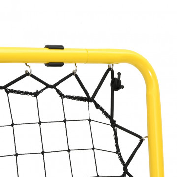 Plasă de ricoșeu fotbal dublă, reglabilă, galben/negru, oțel - Img 6